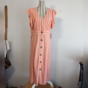 Pink striped long sundress